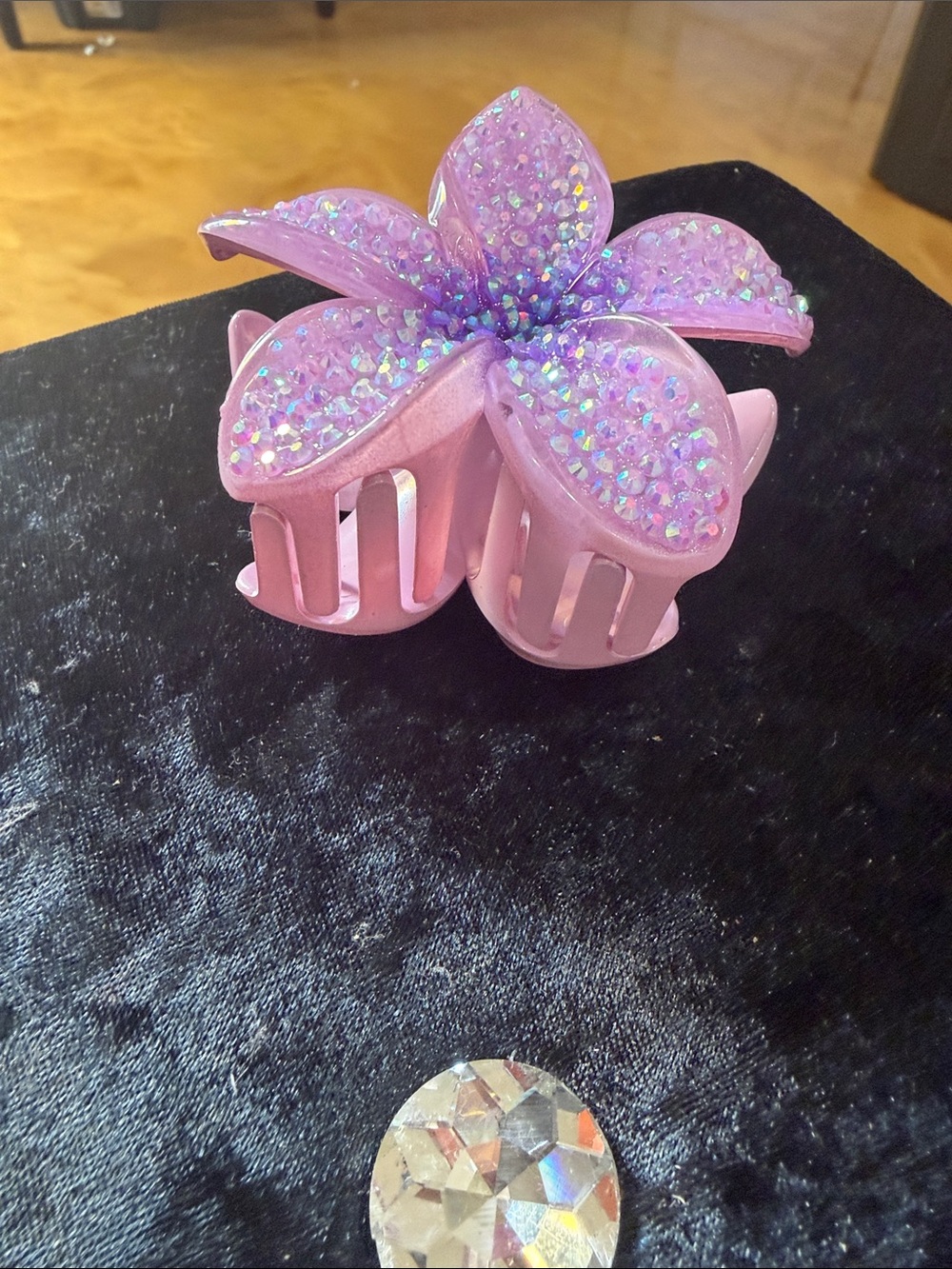 Iridescent Pink Floral Hair set of two. Beautiful!.Clip for Women - Picture 5 of 7